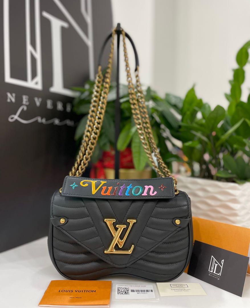 Louis Vuitton Black Calfskin Patches New Wave Chain MM, myGemma, SG