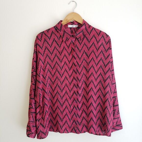 mango geometric blouse, Women's Fashion 