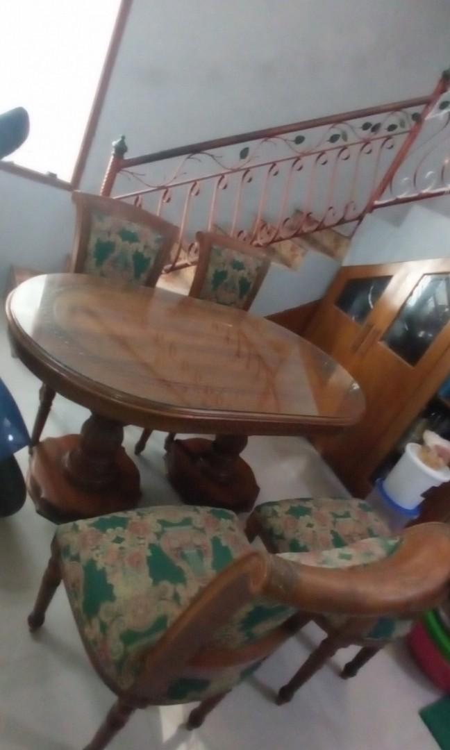 Meja Makan Jati Perabotan Rumah Di Carousell