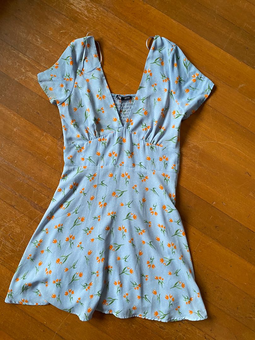 zara blue floral dress