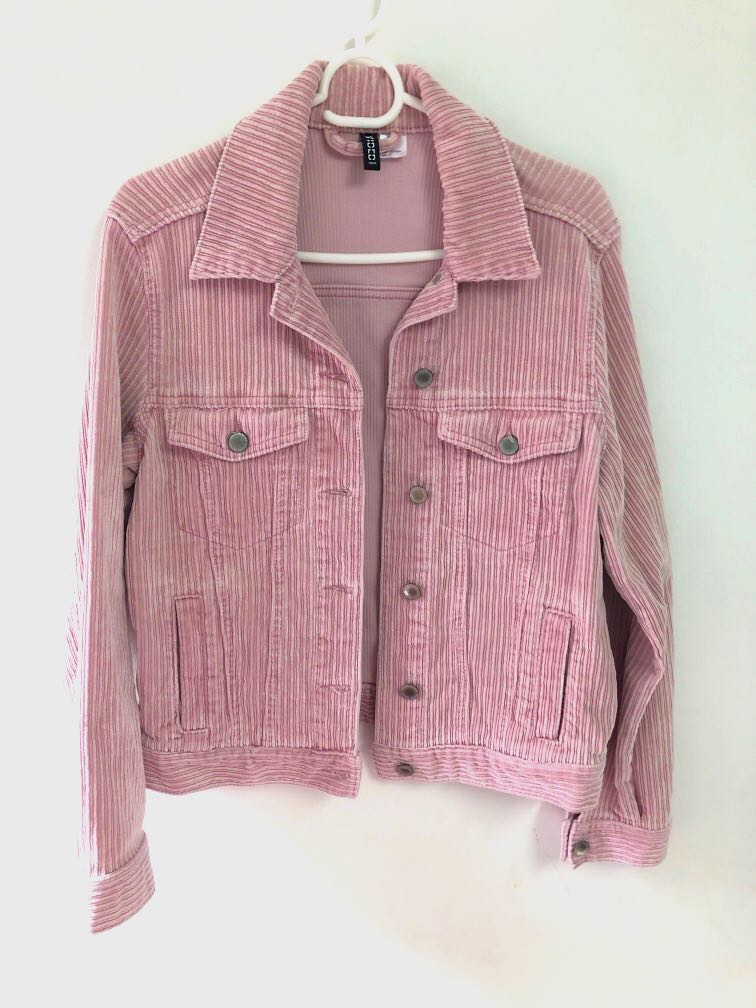 H&m pink corduroy jacket store