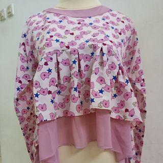 Pink peeplum
