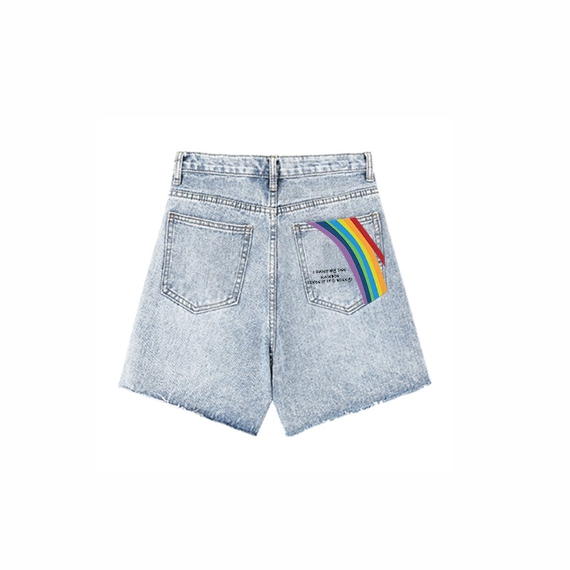 Rainbow high waisted shorts hotsell