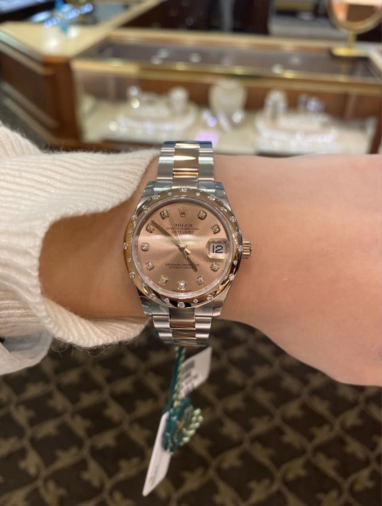 rolex datejust 31 everose gold TGS A.A