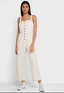 RVCA Beige jumpsuit cotton linen
