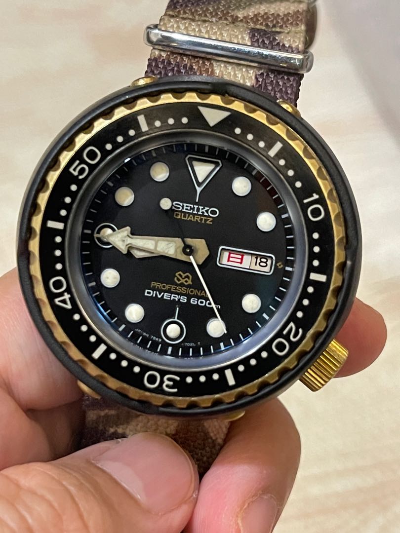 Seiko 600m Golden Tuna 7549-7009, Luxury, Watches on Carousell