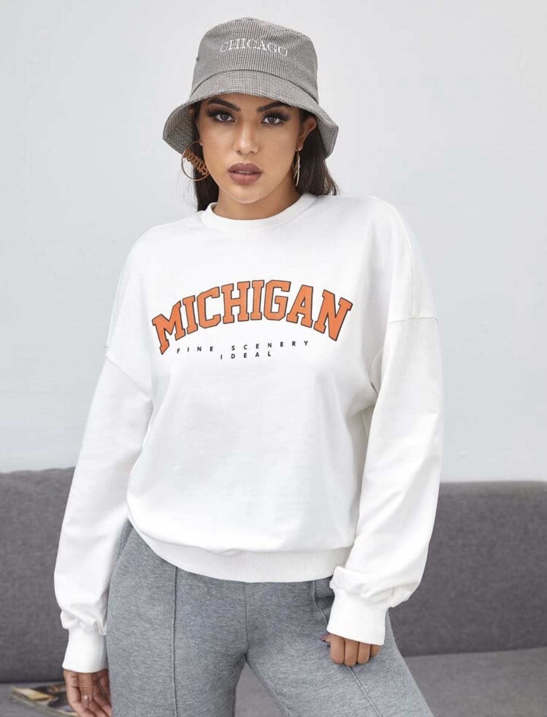 shein drop shoulder letter graphic 2 in 1 pullover