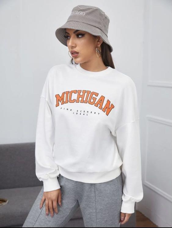 Shein drop 2025 shoulder graphic pullover