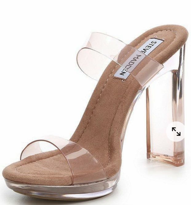 steve madden clear block heels