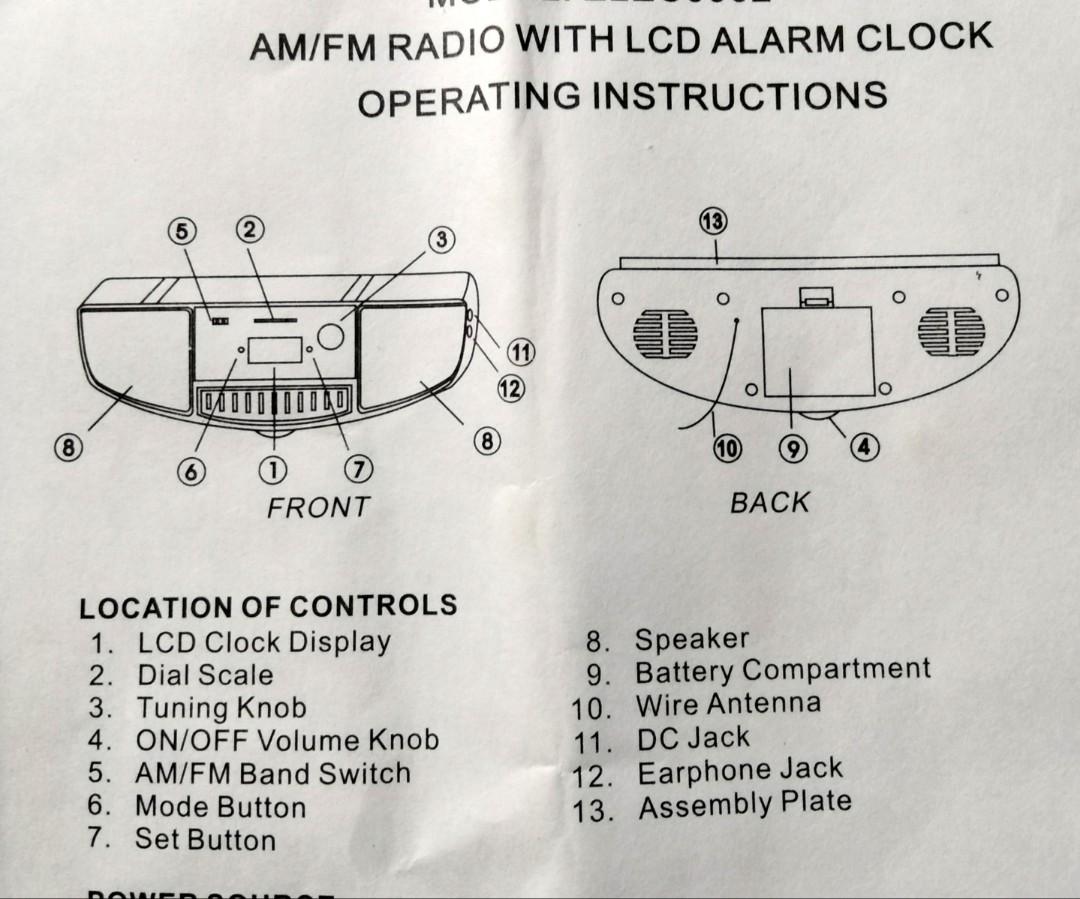 Suntone Am Fm Radio with Digital Clock and Alarm AC DC Power, Audio ...