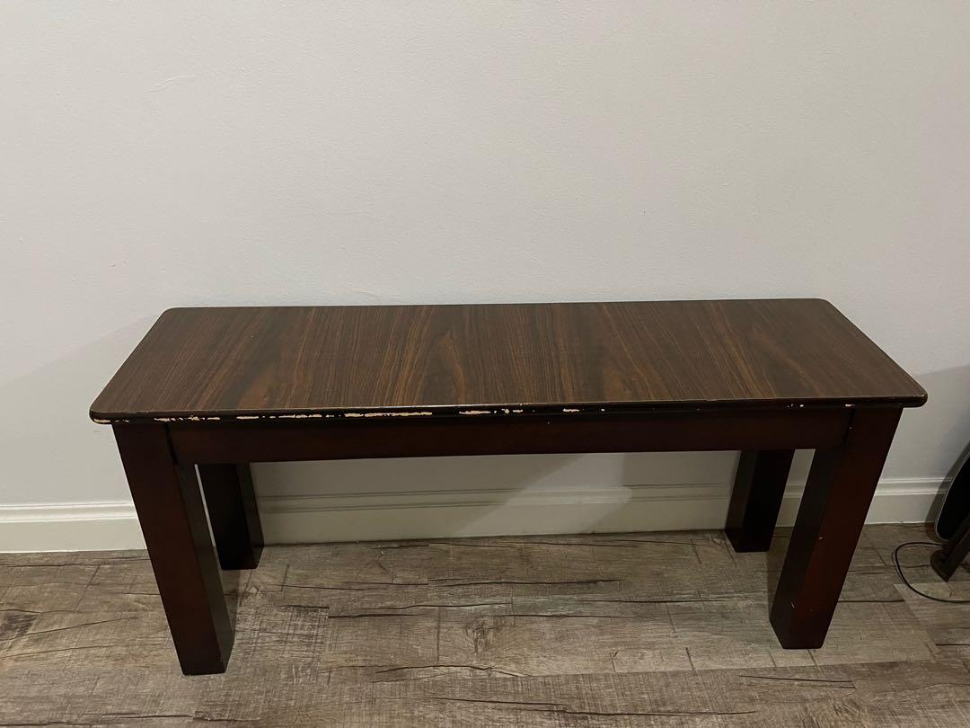 Table (Category: Tables & Sets) located in Singapore. Submitted by kimshin6776 (Listing ID 1103072946, Image 3). Description: Table Surface size ( 120x 75 ) ( L x W ) Height- 74 Bench Surface size ( 100x28.5 ) ( L x W ) Height- 46 Chair Surface size (40x40) ( L x W ) Height- 90 Moving Out .