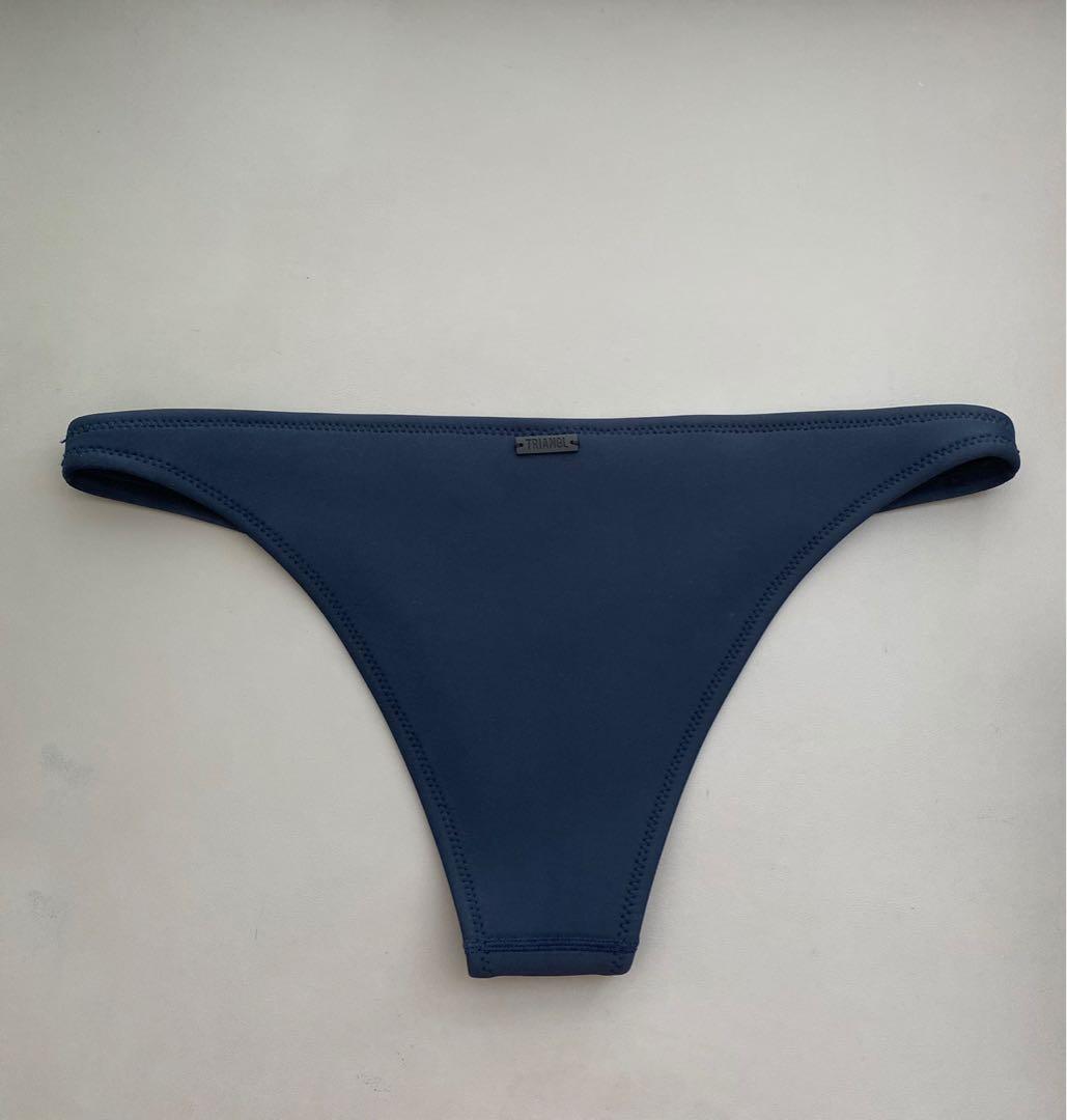 TRIANGL swimwear Bottom (Category: Bikinis & Swimsuits) located in Singapore. Submitted by xpocketsun (Listing ID 1002061118, Image 1). Description: Triangl navy neoprene cheeky bottoms size L- $15 MAILED 100% authentic.