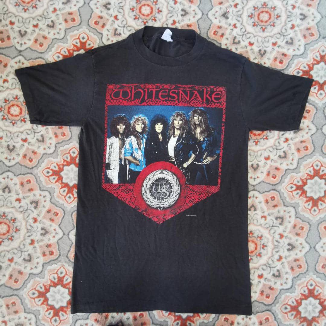 Vintage Whitesnake 80s Stussy Thrasher Supreme Offwhite, Men's Fashion, Tops & Sets, Tshirts