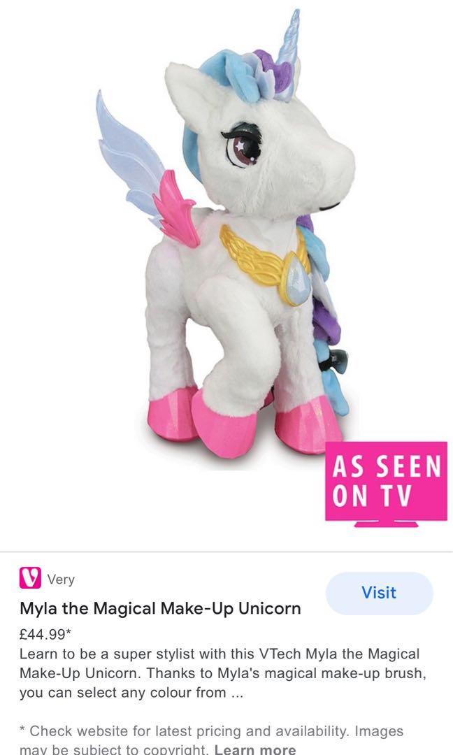 VTech Myla The Magical Make Up Unicorn RM65 condition as is xde wing sebelah