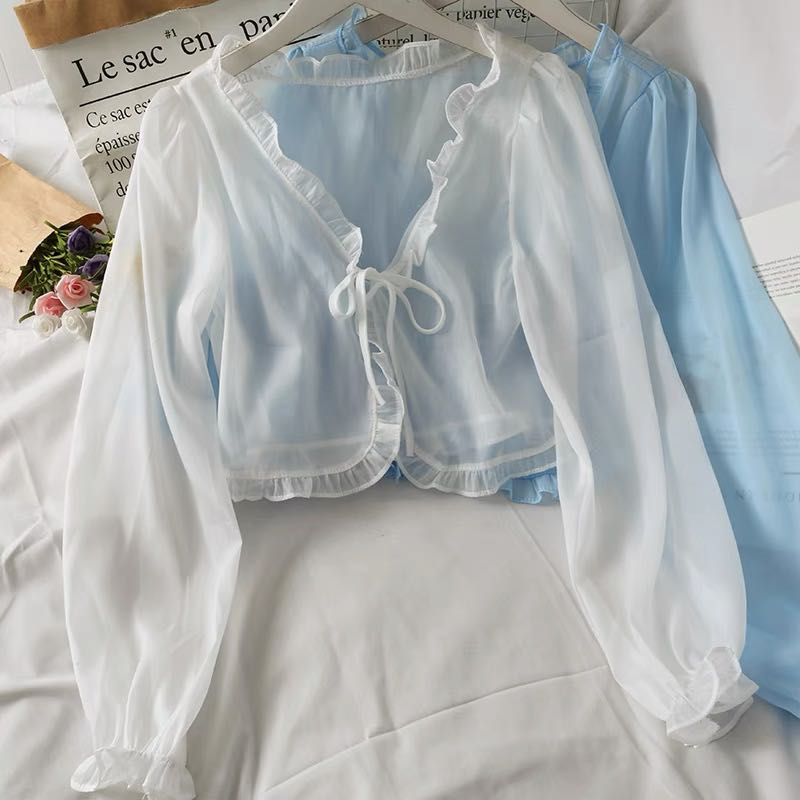 Long white hot sale mesh cardigan