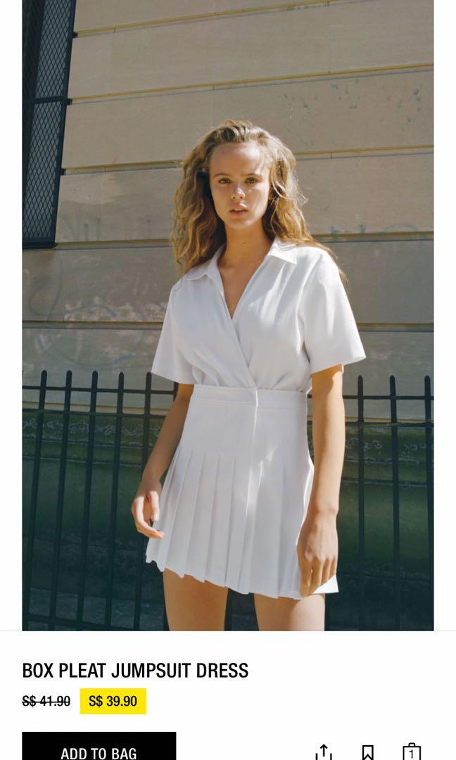 Zara white jumpsuit dress clearance