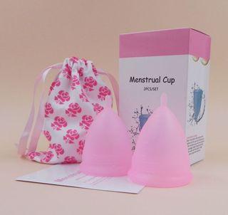 Zero Waste Menstrual Cup 2pcs/set pink or transparent
