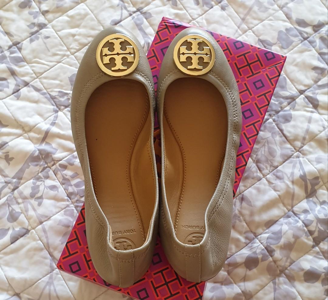 100 Orig Tory Burch Benton 2 Travel Ballet Flats Women s Fashion