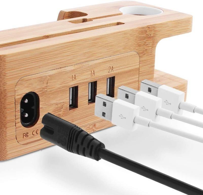 Aicase bamboo wood charging holder outlet