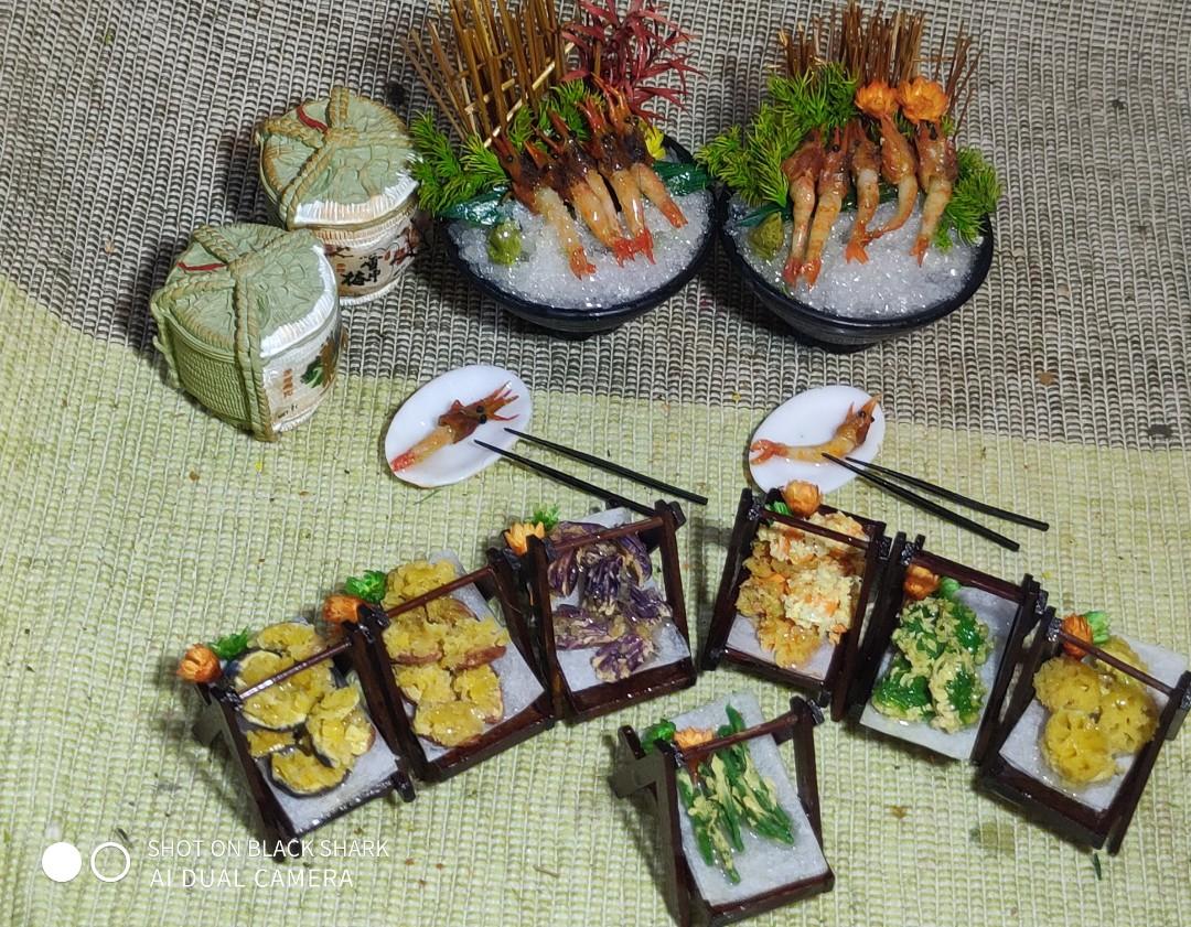 牡丹蝦刺身1 甜蝦刺身2 蕃薯天婦羅3 南瓜天婦羅4 紫蘇葉天婦羅5 甘筍天婦羅6 四季豆天婦羅7 蓮藕天婦羅