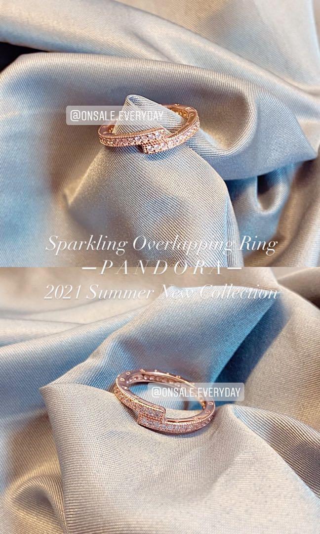 實拍#Pandora Sparkling Overlapping Ring, 女裝, 飾物及配件, 手鍊