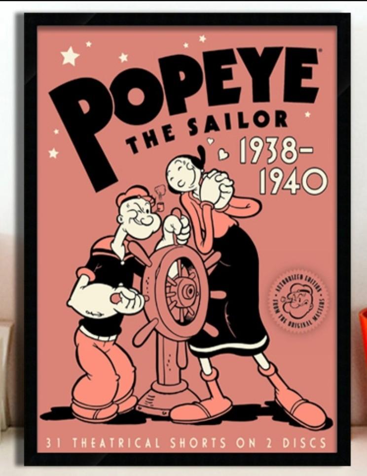 大力水手Popeye The Sailor 奧利芙30*20cm 懷舊藝術畫連框激罕值得收藏