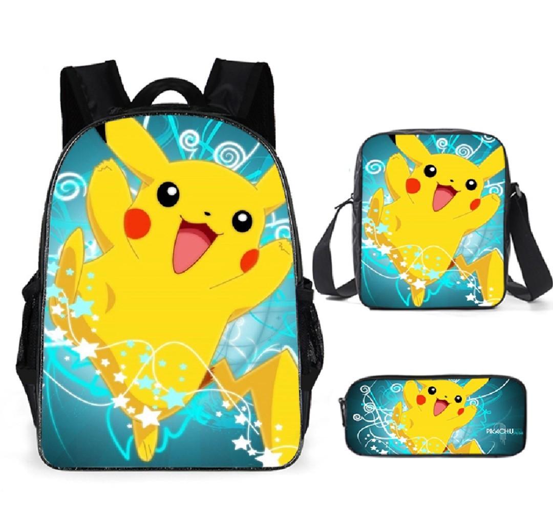 比卡超書包三件套裝 Seriesfive Pokemon Pikachu Bag 3pc Set 興趣及遊戲 玩具 遊戲類 Carousell