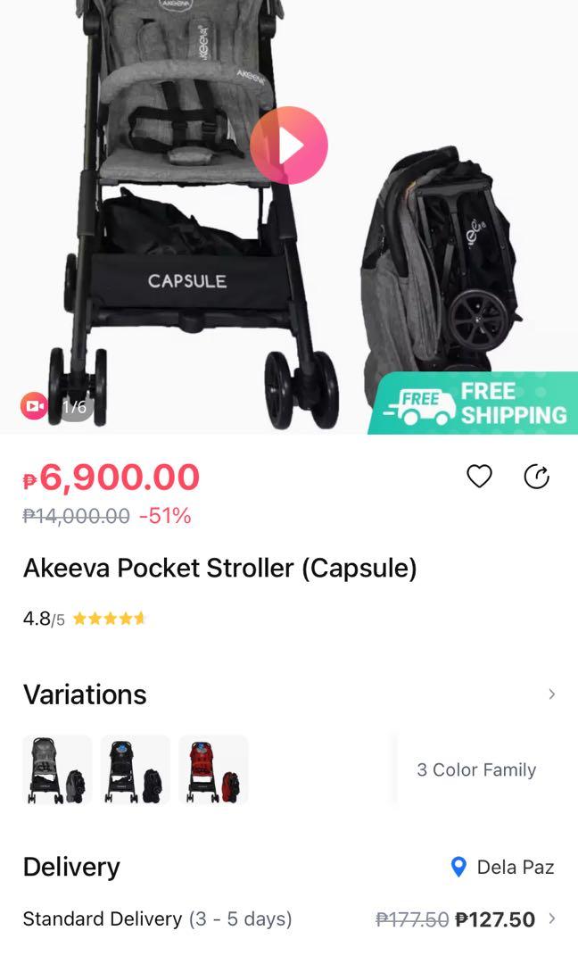 Akeeva Capsule Compact Stroller Babies Kids Going Out