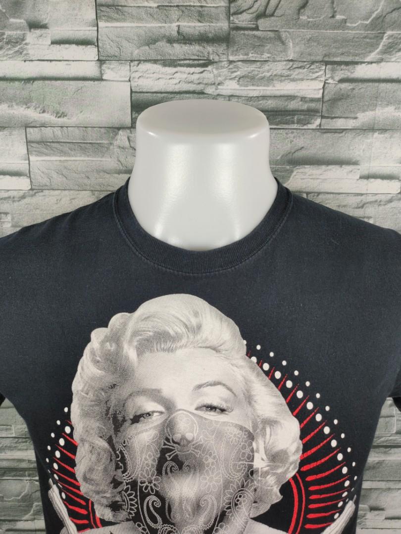 American Actress Marilyn Monroe Original Gangster With Bandana Guns Black Shirt Mens Fashion 1891