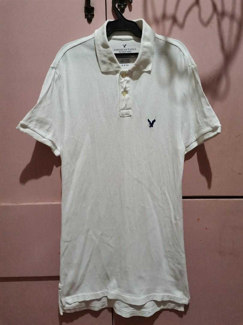 American eagle top white polo shirt