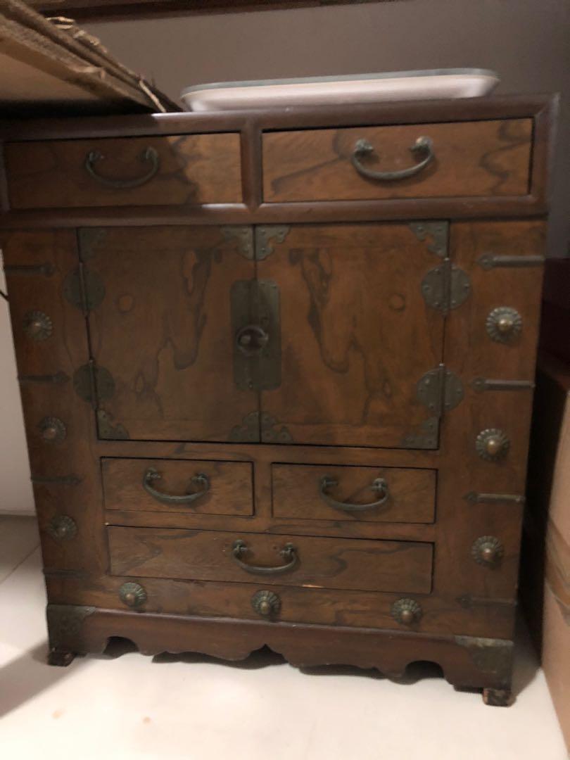 Antique wooden with drawers, Furniture & Home Living