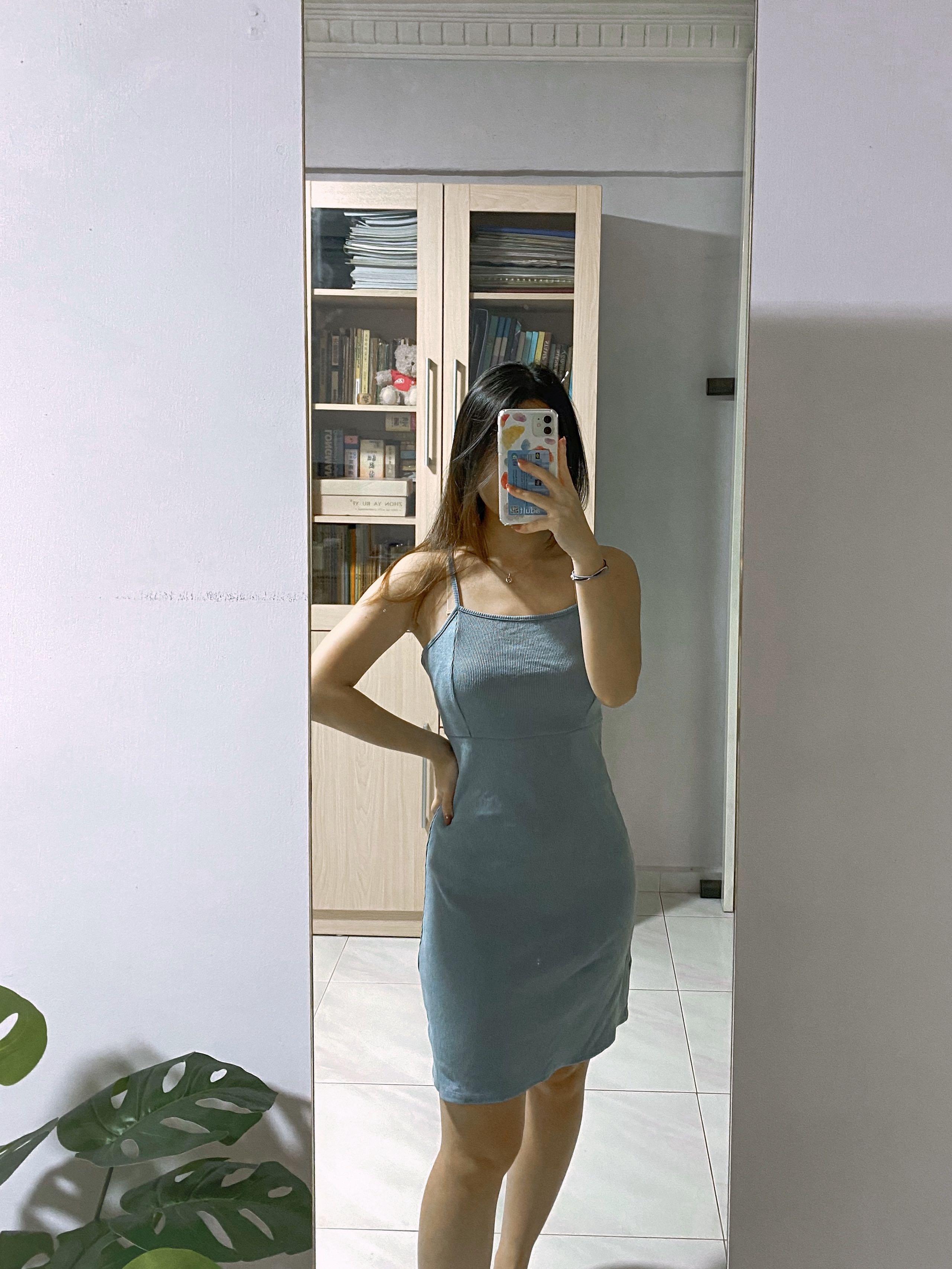 BABY BLUE RIBBED DRESS Women s Fashion Dresses Sets Dresses on Carousell