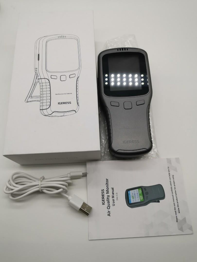 BNIB Igeress Indoor Air Quality Meter (HCHO) PM2.5 / PM10 / TVOC Tester
