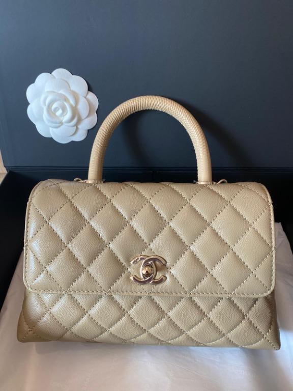 Brand New 100% Authentic Chanel 21A Dark Beige NC628 Coco Handle Caviar Bag  Sling Bag Handbag