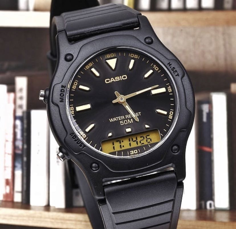 Casio AW49 Classic Dual Time Digital Quartz Watch AW49HE-1A Analog ...