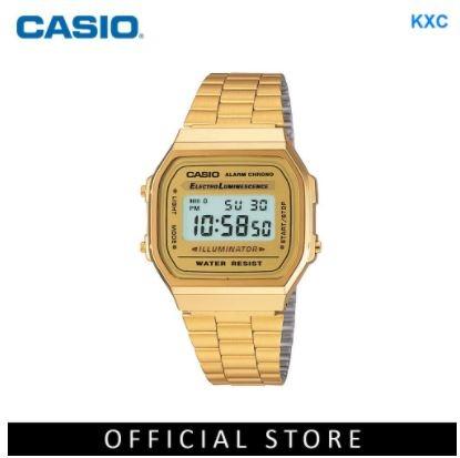 Casio vintage retro gold digital dial stainless steel unisex watch a168wg9ur shop
