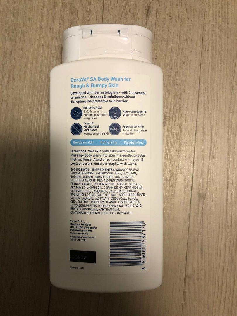 CeraVe SA Body Wash, Beauty & Personal Care, Bath & Body, Bath on Carousell