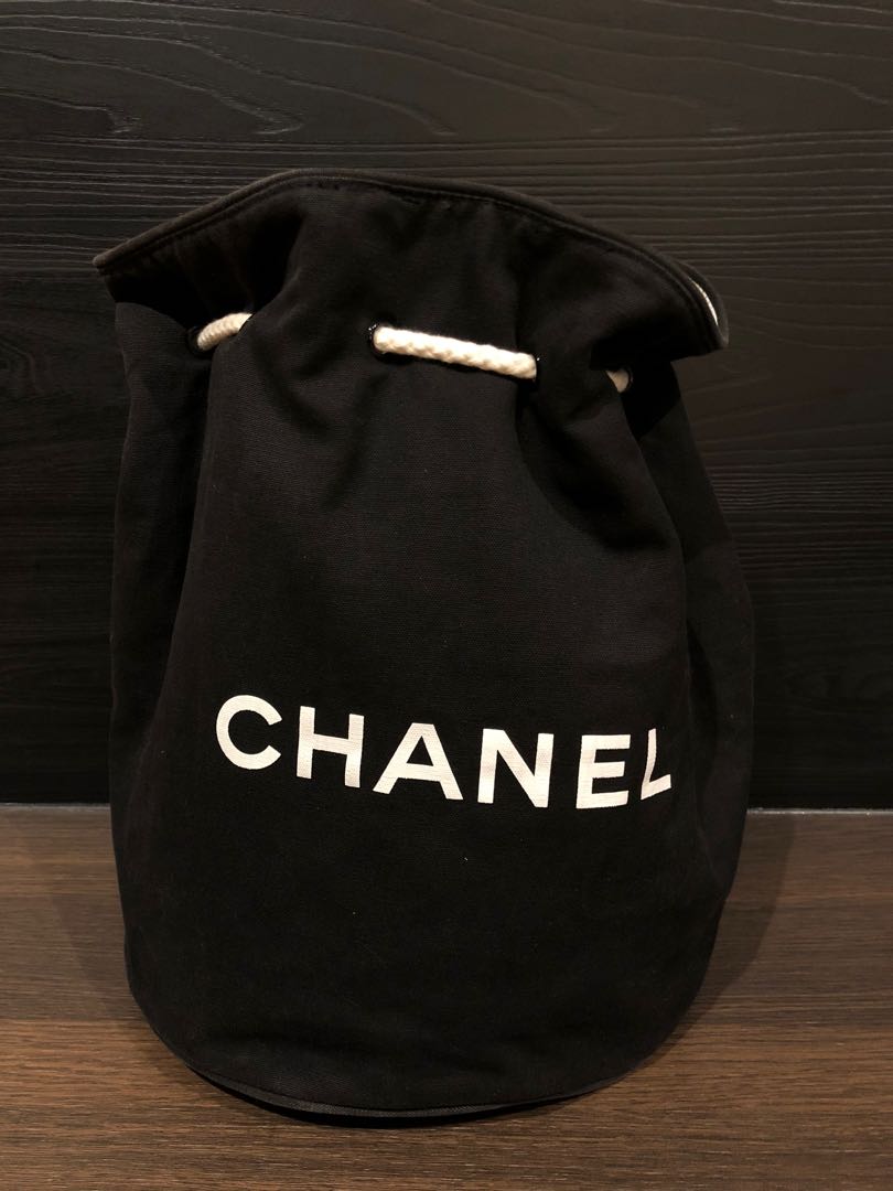 Chanel Black Canvas Drawstring Backpack. Excellent Condition. 11