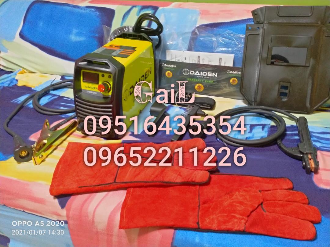 DAIDEN 200A Arc Inverter Welding Machine (Category: Construction Tools & Equipment) located in Caloocan City. Submitted by abieghail (Listing ID 1103149676, Image 3). Description: DAIDEN DDIW-200A Digital Inverter Welding Machine with FREE Mega Weld. Gloves *Brandnew *Japan brand *Lightweight and Portable *High Quality *Proven Since 1970 Model: DDIW-200 Power Voltage: AC220V 50/60H Max Input Power : 9KW Max no-load voltage : 60V Weight : 4kgs Dim
