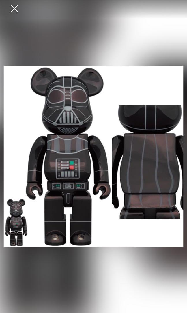 Darth Vader black chrome 100% 400% bearbrick Medicom 25th Rogue