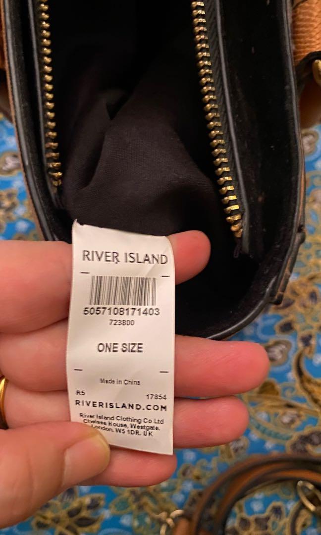 River Island embossed print charm detail shopper bag in black | ASOS