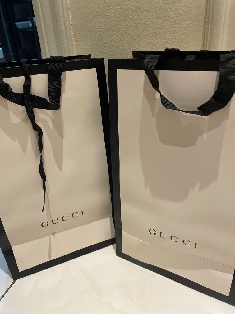 Gucci paper bag (Category: Luxury Accessories) located in Mandaluyong City. Submitted by lalaandkiki (Listing ID 1103255284, Image 2). Description: Meron na po na measurements, pls check .