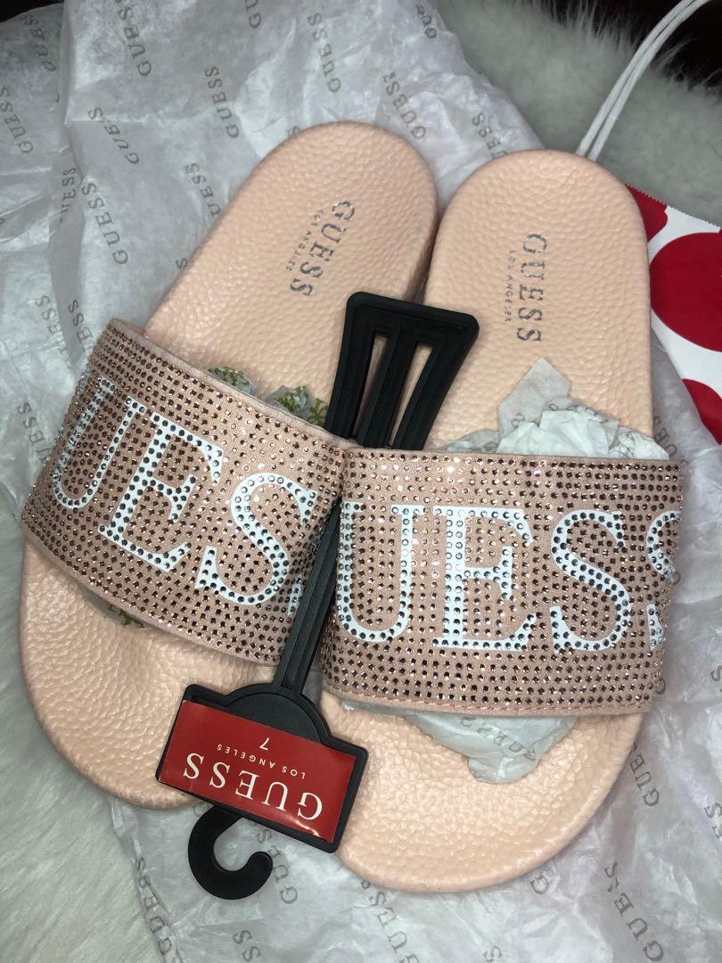 Guess rhinestone slides online