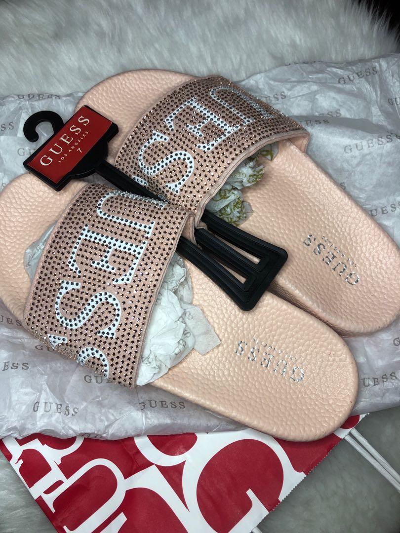 Guess rhinestone sales slides