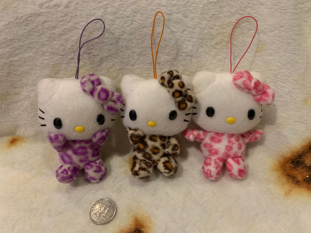 Hello Kitty Animal Print Plush Charms (4”), Hobbies & Toys, Toys & Games on Carousell