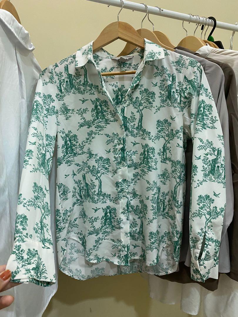 H and 2025 m white blouse