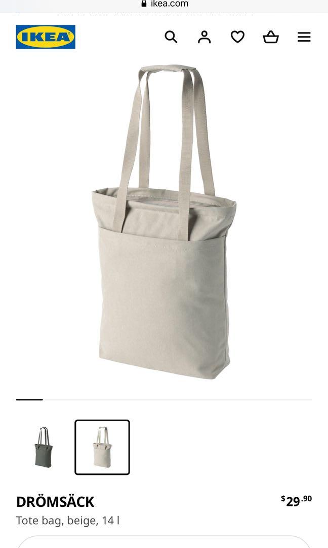 IKEA Dromsack tote bag (beige), Women's Fashion, Bags & Wallets, Tote