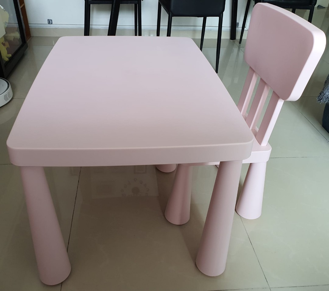 Ikea Kid's table and chair (Pink), Babies & Kids, Baby Nursery & Kids