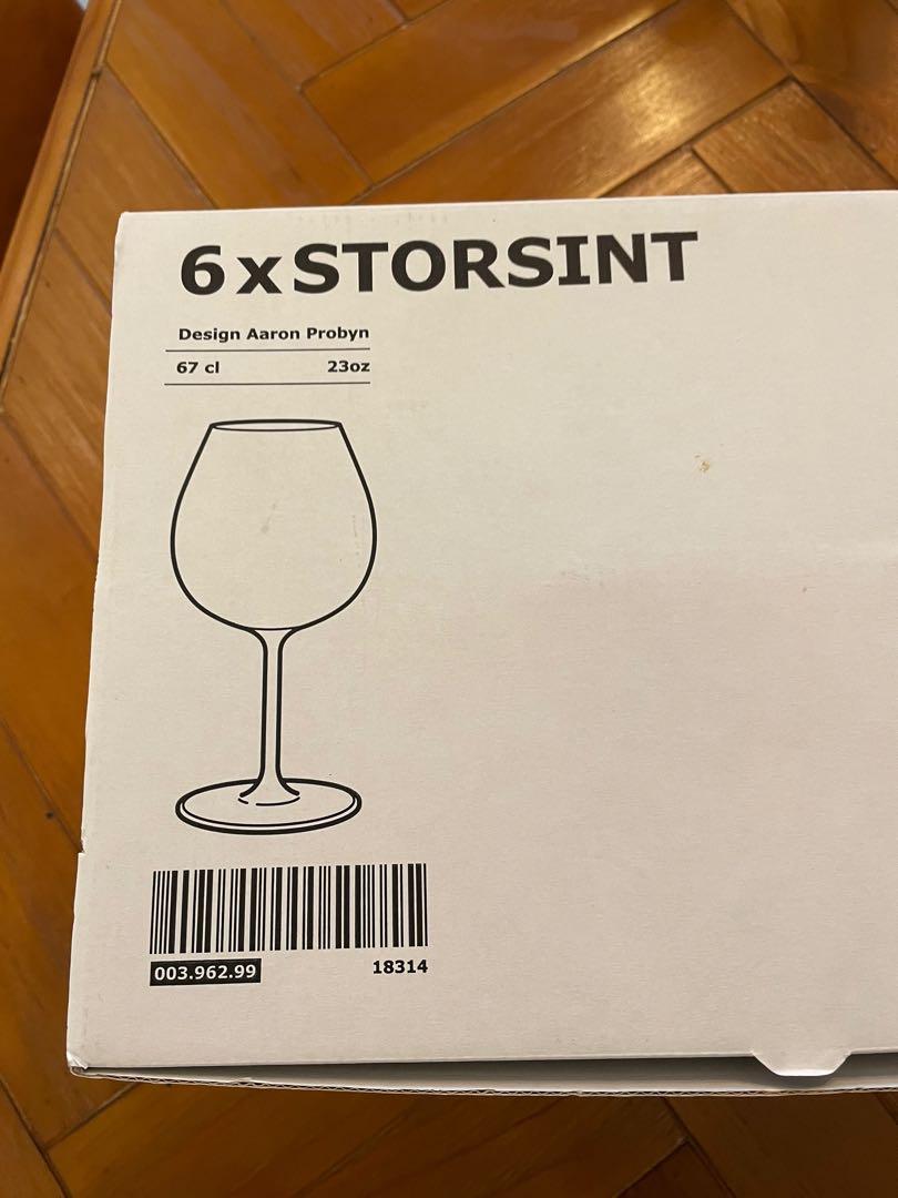 IKEA STORSINT Red Wine Glasses box of 6, Furniture & Home Living