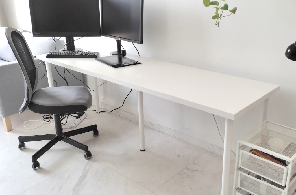 LAGKAPTEN ADILS Ikea Desk white 200x60 cm Furniture Home